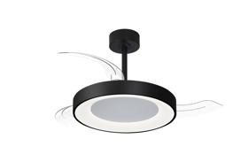 M9064  Niseko Fan S 40cm 45W LED Dimmable Ceiling Light With Built-In 25W DC Fan, 2700-5000K Remote Control, 5000lm, Black